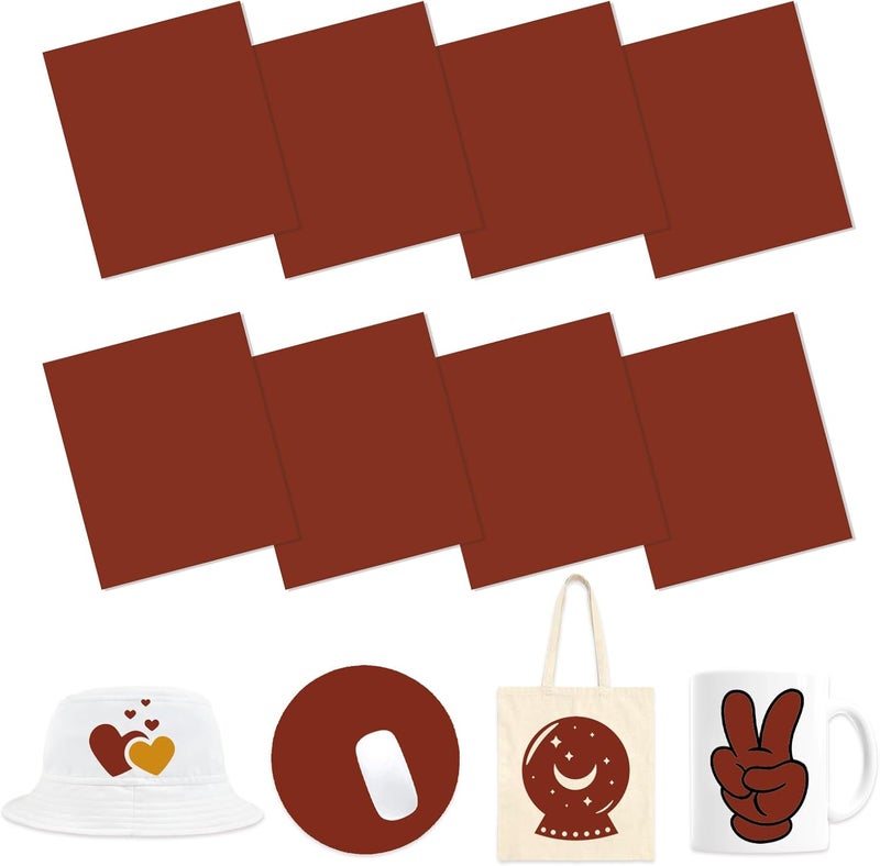 HTVSTD Red Sublimation Ink Transfer Sheets 8 Sheets 12'' x 10''Carmine Sublimation Paper Transfer Sheets for Mugs Tumblers DIY Transfer Paper - Image 1